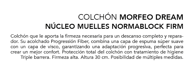 COLCH N MORFEO DREAM N cleo muelles normablock firm Colch n que le aporta la firmeza necesaria para un descanso compl...