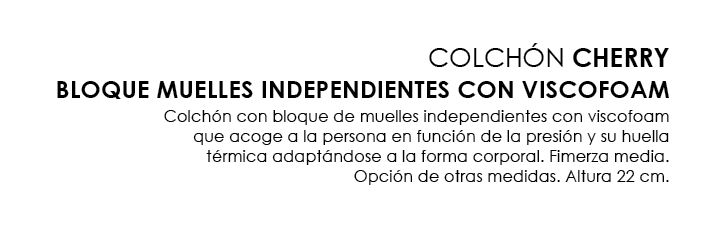 COLCH N CHERRY bloque muelles independientes con viscofoam Colch n con bloque de muelles independientes con viscofoam...